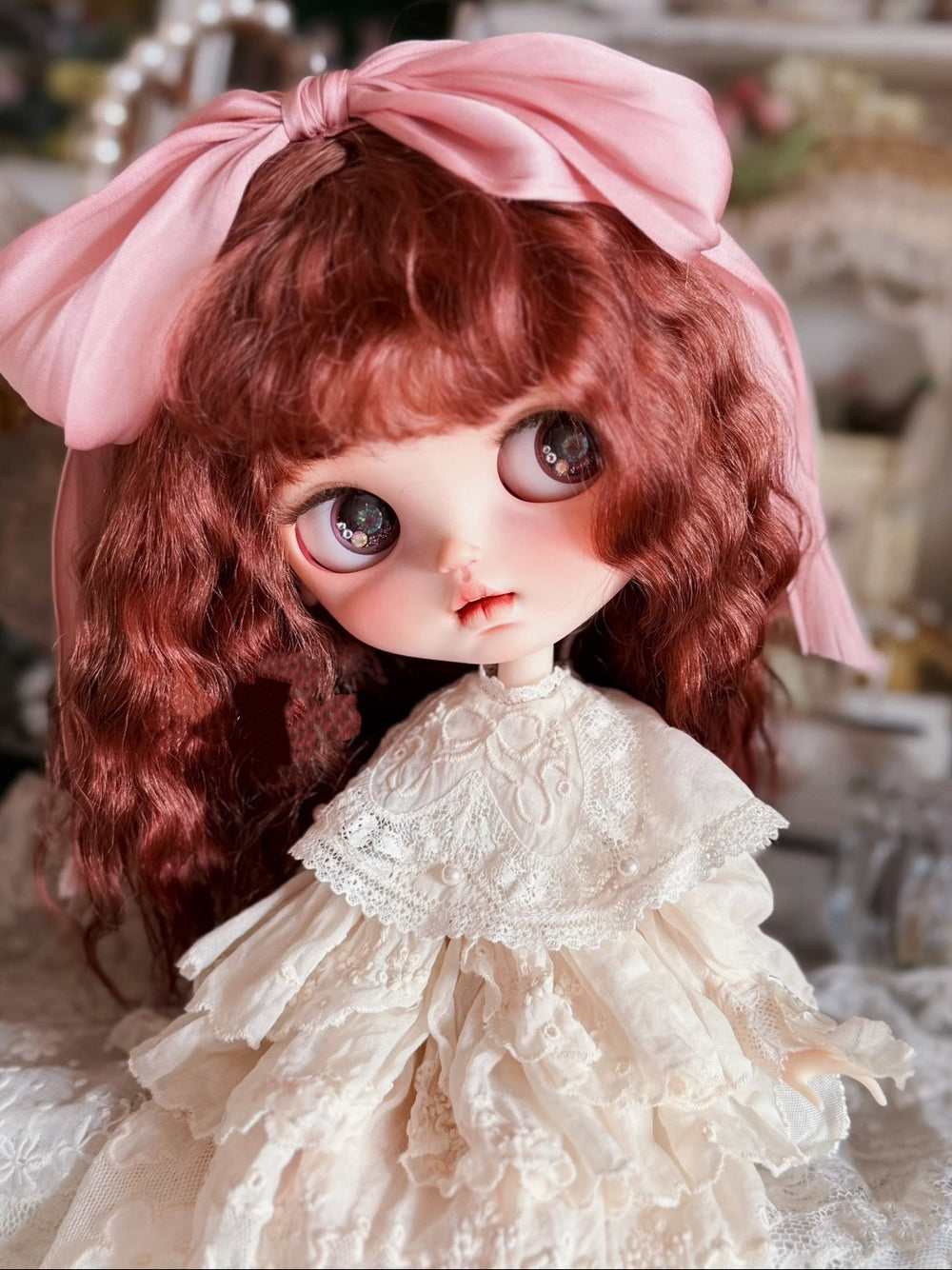 Floor-length Trailing Lace Gown Detail | ToastDoll