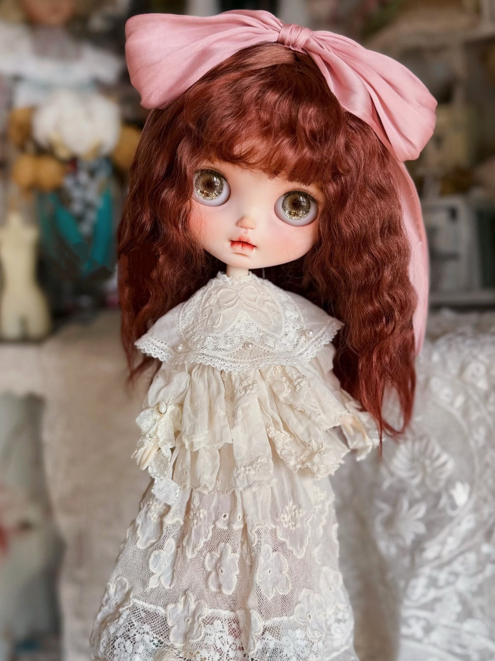 Floor-length Trailing Lace Gown Front View | ToastDoll