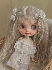 Pink Ribbon Silk Blythe BJD Dress - Handmade Doll Clothes - ToastDoll