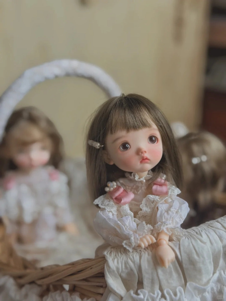 Pink Ribbon Silk Blythe BJD Dress - Handmade Doll Clothes - ToastDoll