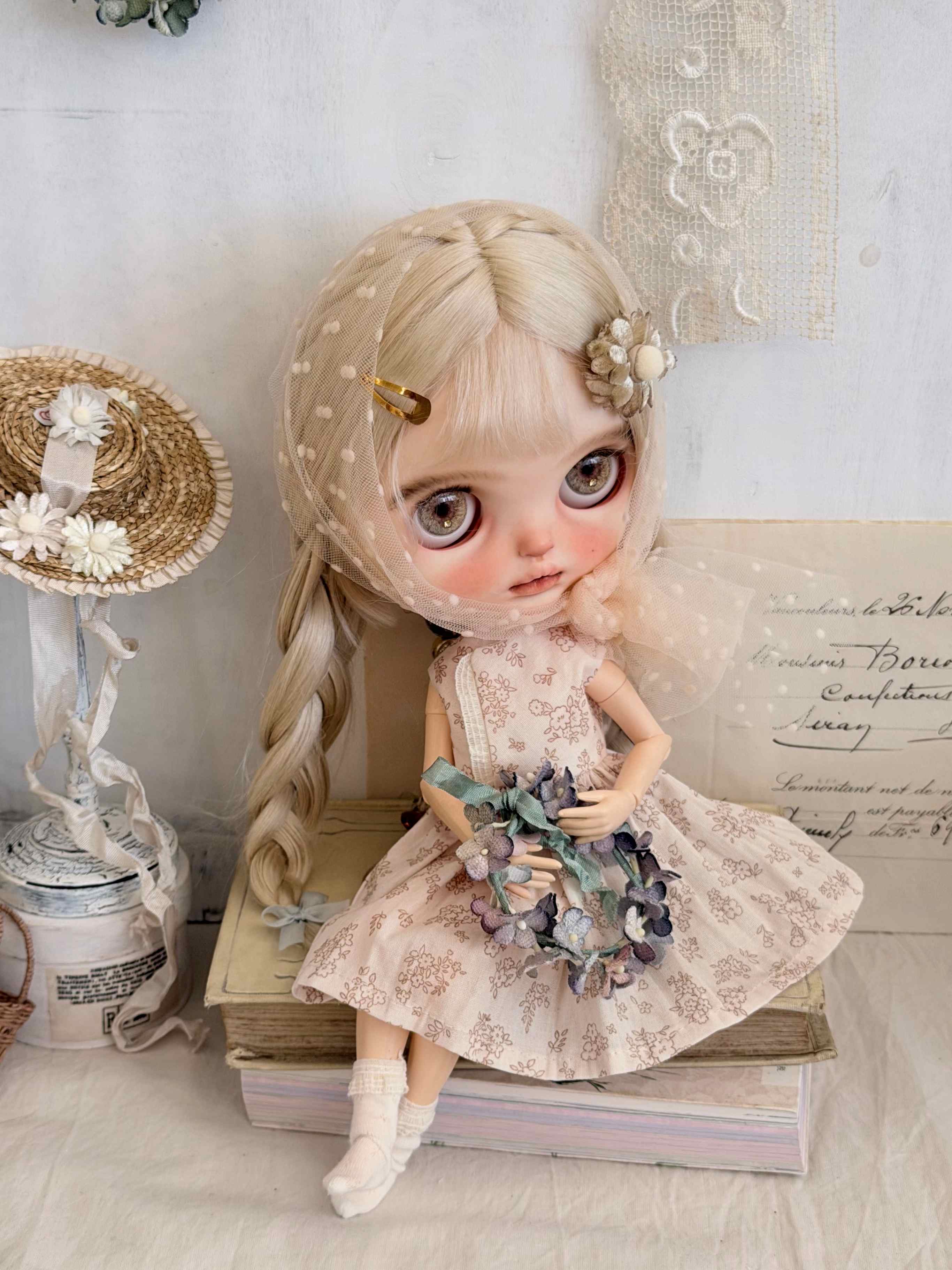 [IN STOCK] Soft Floral Blythe BJD Set - Handmade Doll Clothes - ToastDoll