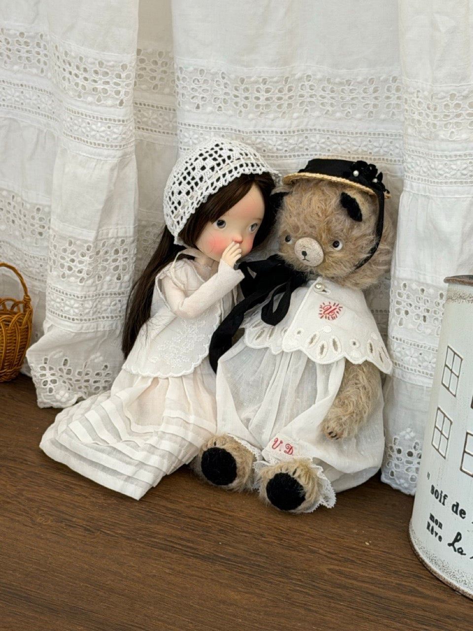 [IN STOCK] White Blythe BJD Set - Handmade Doll Clothes - ToastDoll