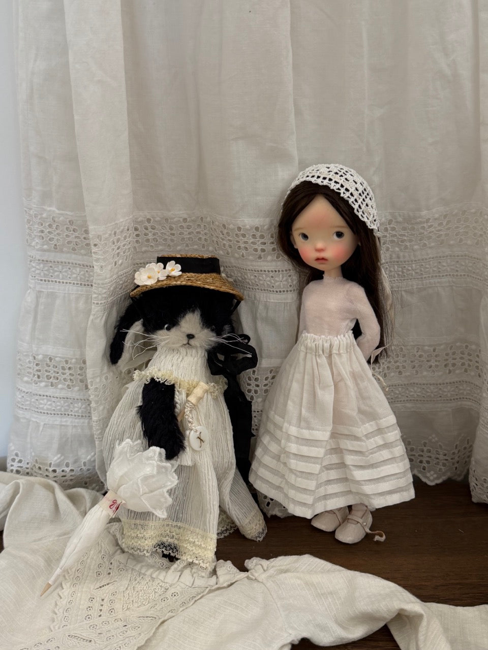 [IN STOCK] White Blythe BJD Set - Handmade Doll Clothes - ToastDoll