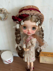 [IN STOCK] Red Velvet Blythe BJD Set - Handmade Doll Clothes - ToastDoll