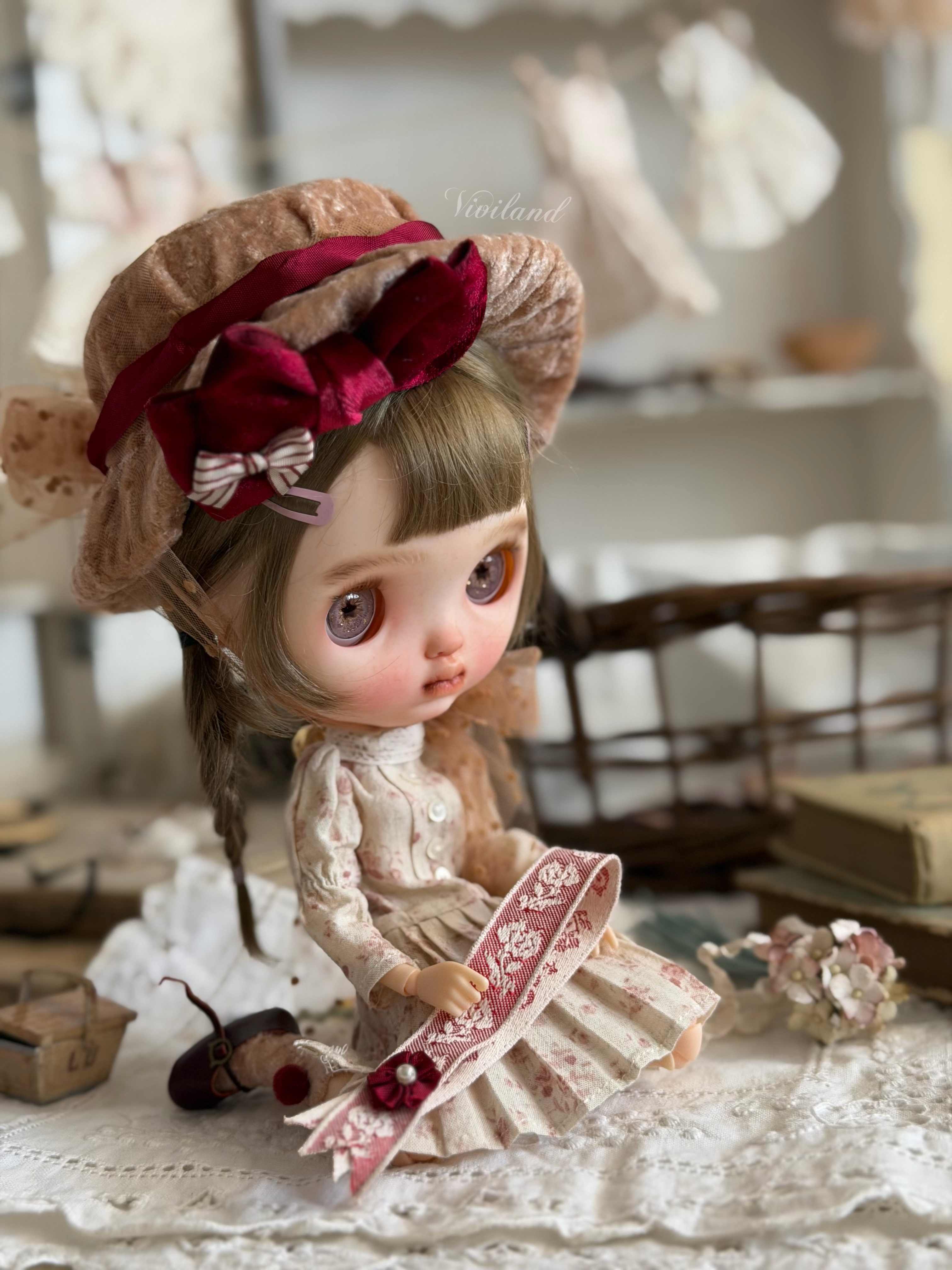 [IN STOCK] Red Velvet Blythe BJD Set - Handmade Doll Clothes - ToastDoll