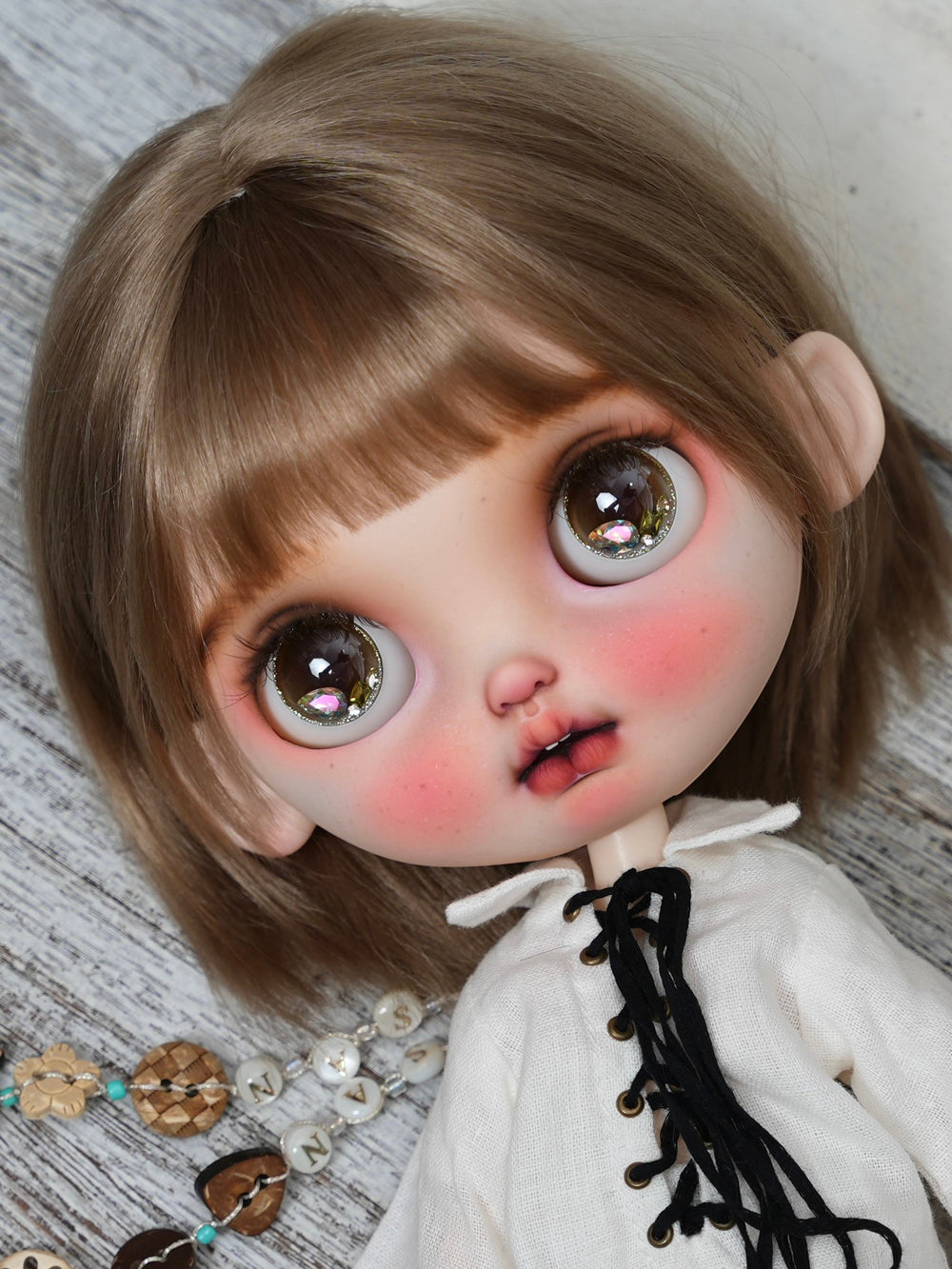 Bonnie Custom Blythe OOAK Close-up | ToastDoll