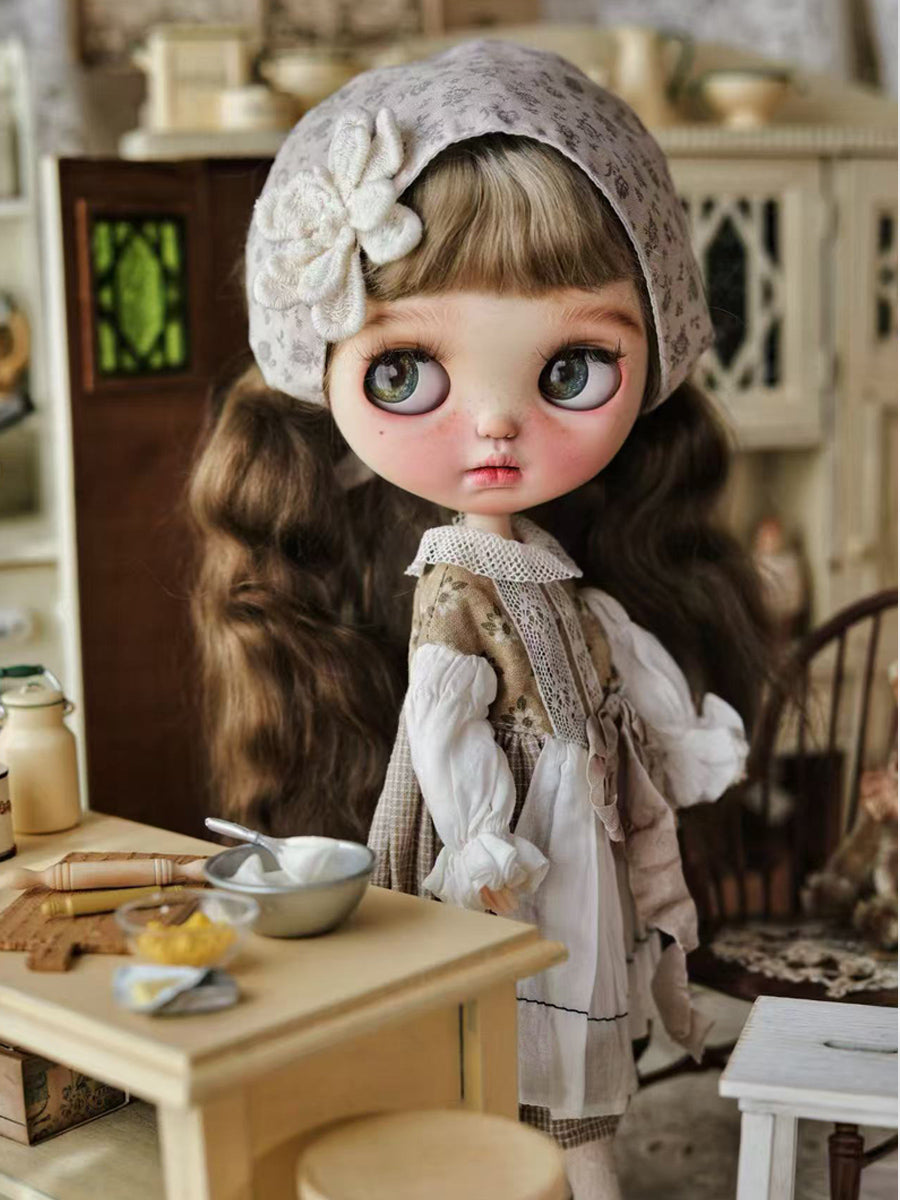 OOAK Custom Blythe Doll For Commission, Slumbering Sunflower Girl