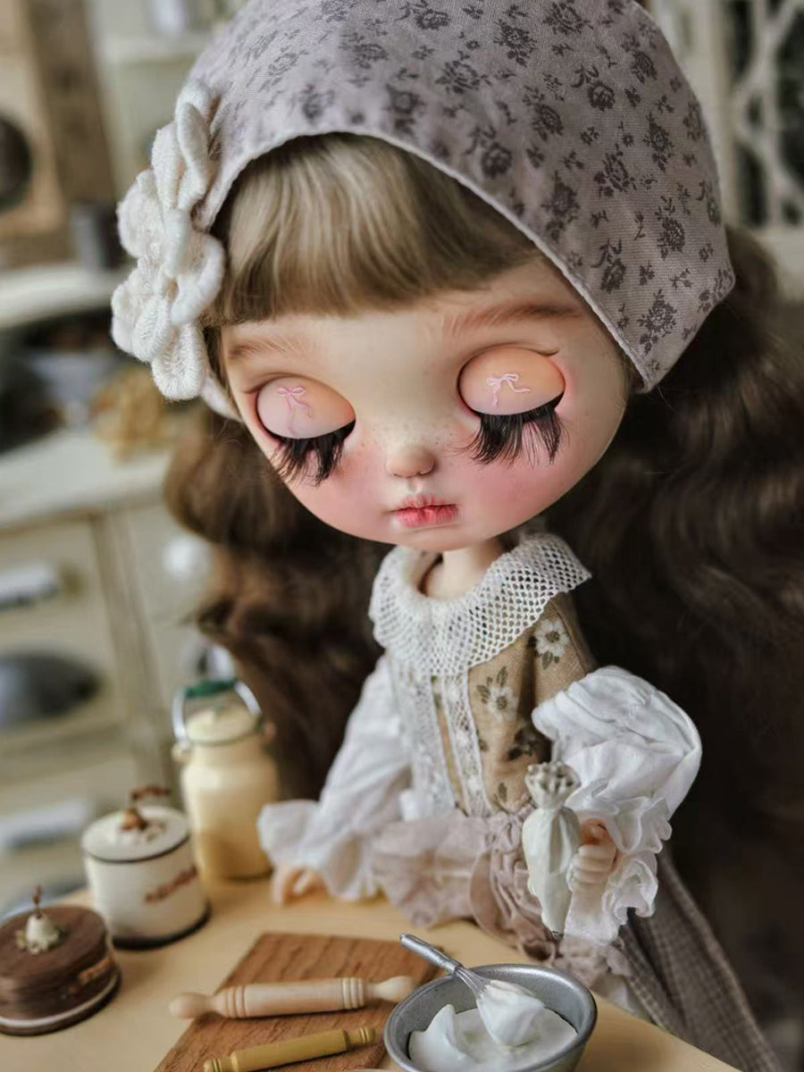 OOAK Custom Blythe Doll For Commission, Slumbering Sunflower Girl