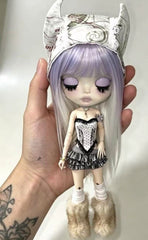 Lilith Custom Blythe OOAK - Pale  Purple Doll - ToastDoll