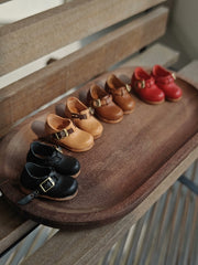 Vintage Buckle Leather Blythe Flats - Handmade Doll Shoes - ToastDoll