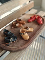 Vintage Buckle Leather Blythe Flats - Handmade Doll Shoes - ToastDoll