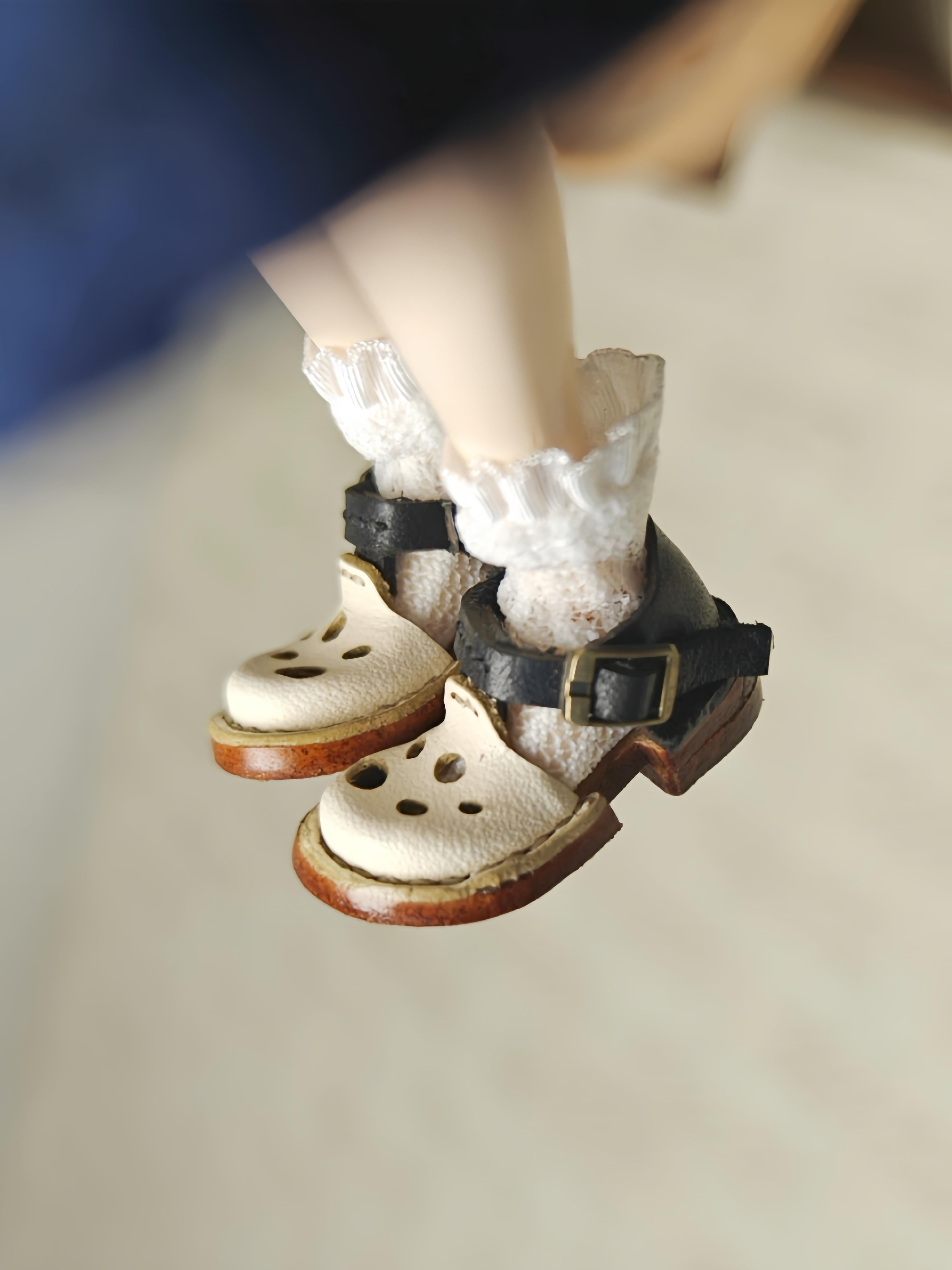 Vintage Cheese Hollow Blythe White  Flats | ToastDoll