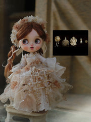 Handmade Outfit for Blythe/Obitsu/Pullip, Vintage Court Dress Set