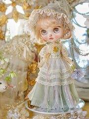 Floral Fairy Blythe Dress Set On Doll Display | ToastDoll