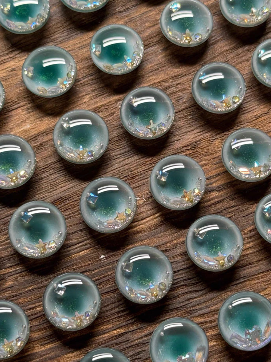 Handmade Blythe Eyechips, Teal Tone, Lake