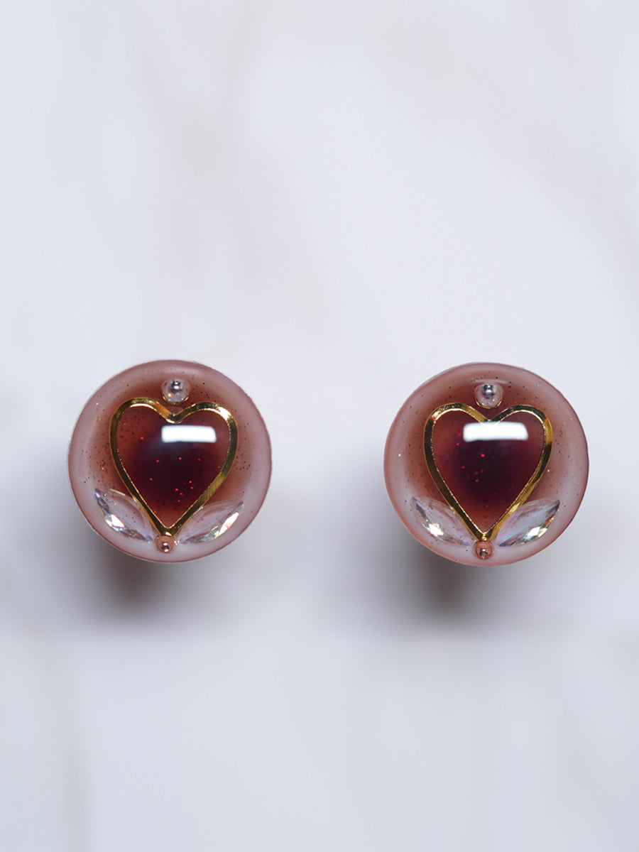 Handmade Blythe Eyechips, Brown Tone, Heart