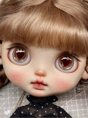 Handmade Blythe Eyechips, Brown Tone, Heart