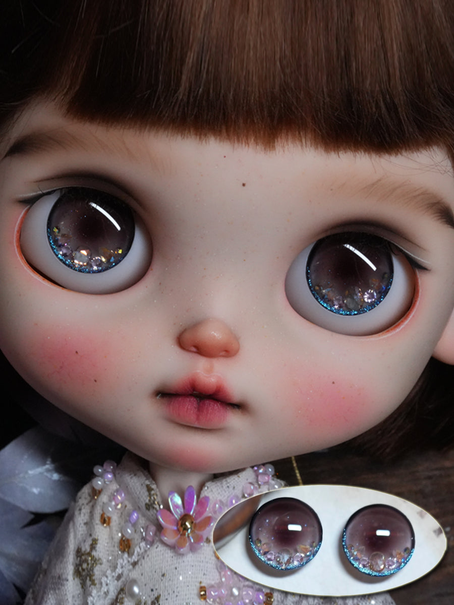 Handmade Blythe Eyechips, Purple Tone, Realistic