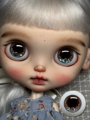 Handmade Blythe Eyechips, Black Tone, Realistic