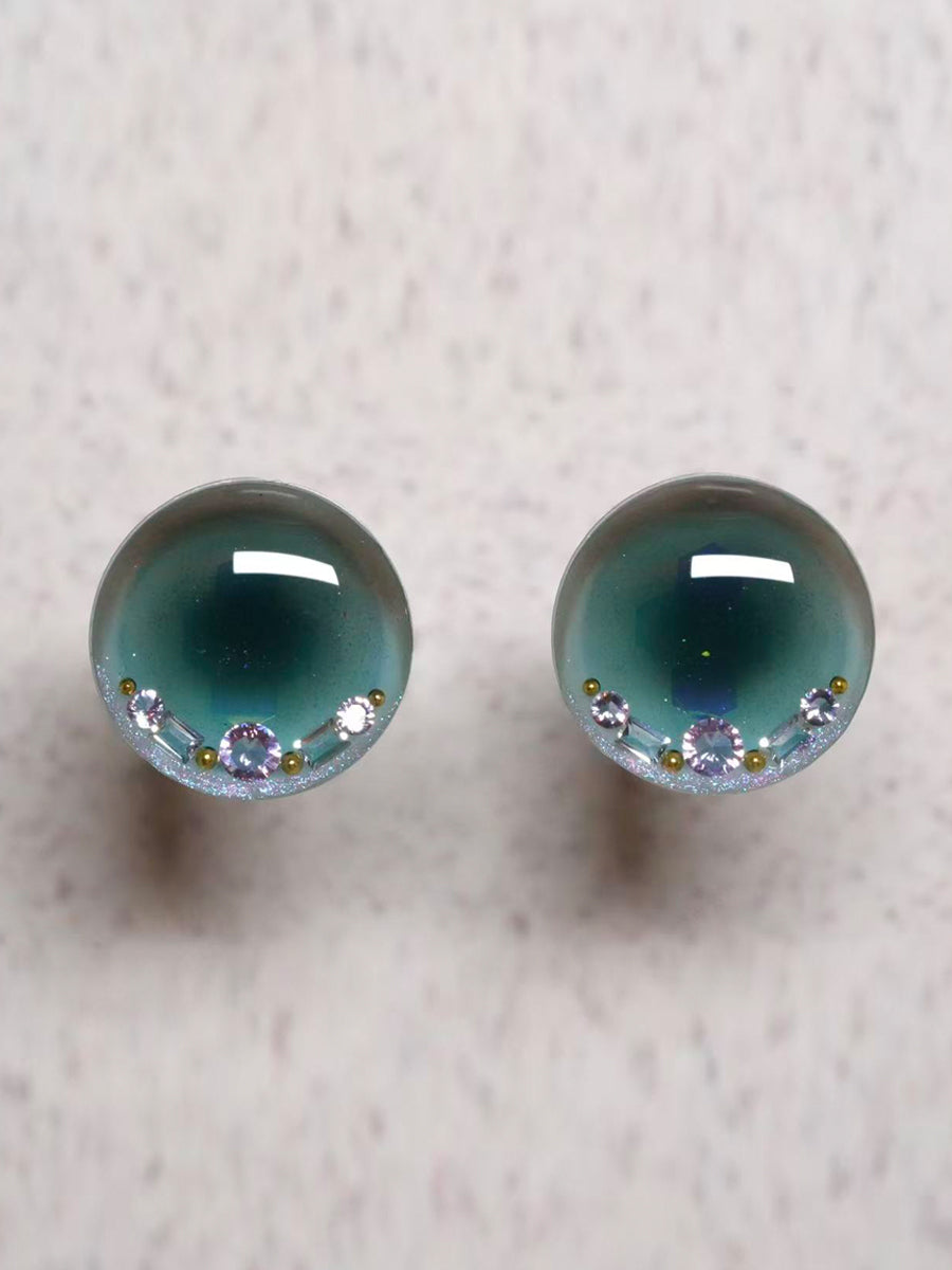 Handmade Blythe Eyechips, Green Tone, Bead