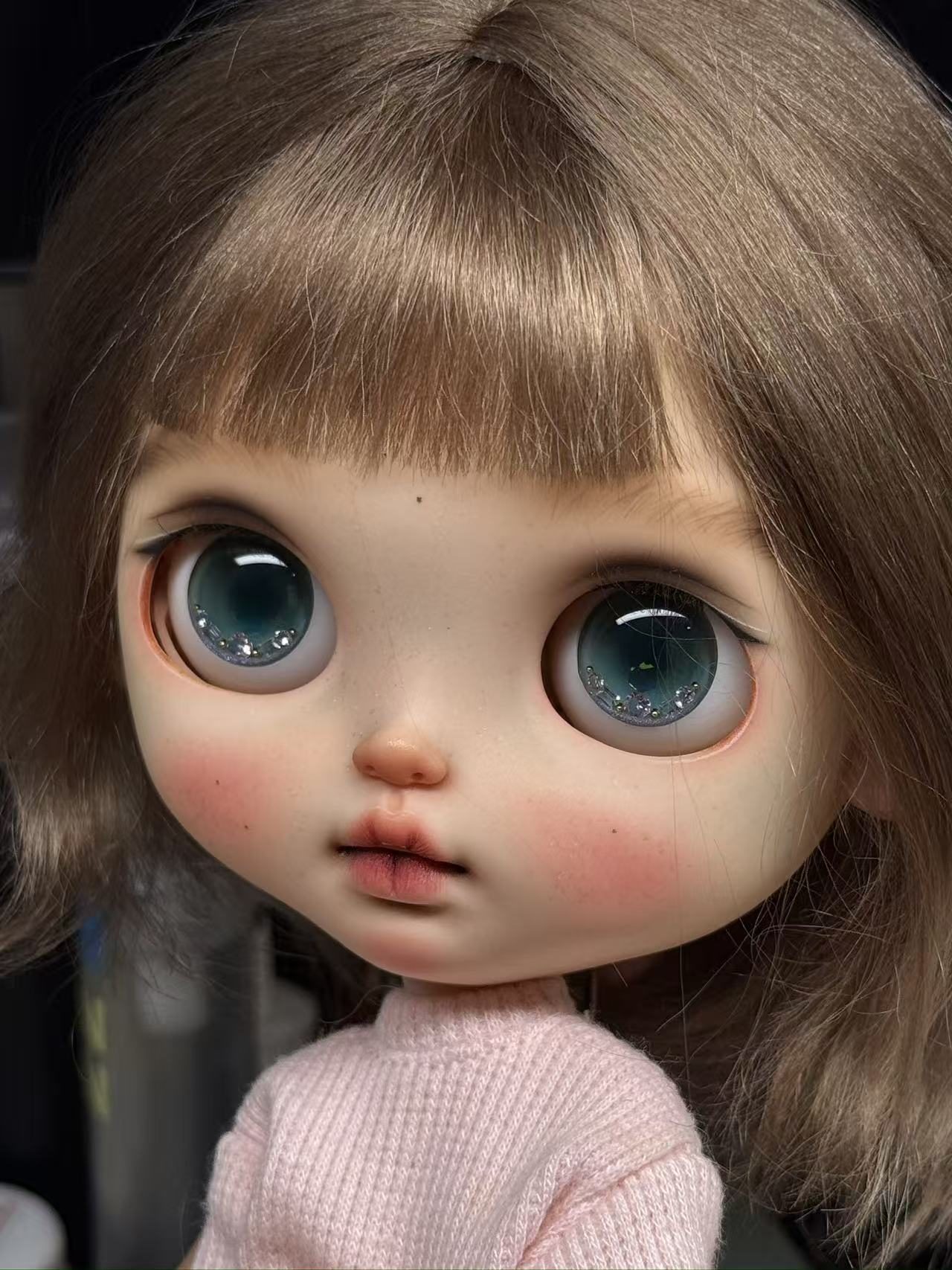 Handmade Blythe Eyechips, Green Tone, Bead