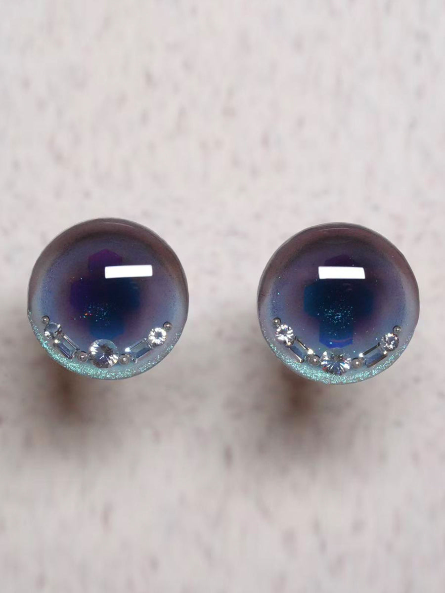 Handmade Blythe Eyechips, Blue Tone, Bead