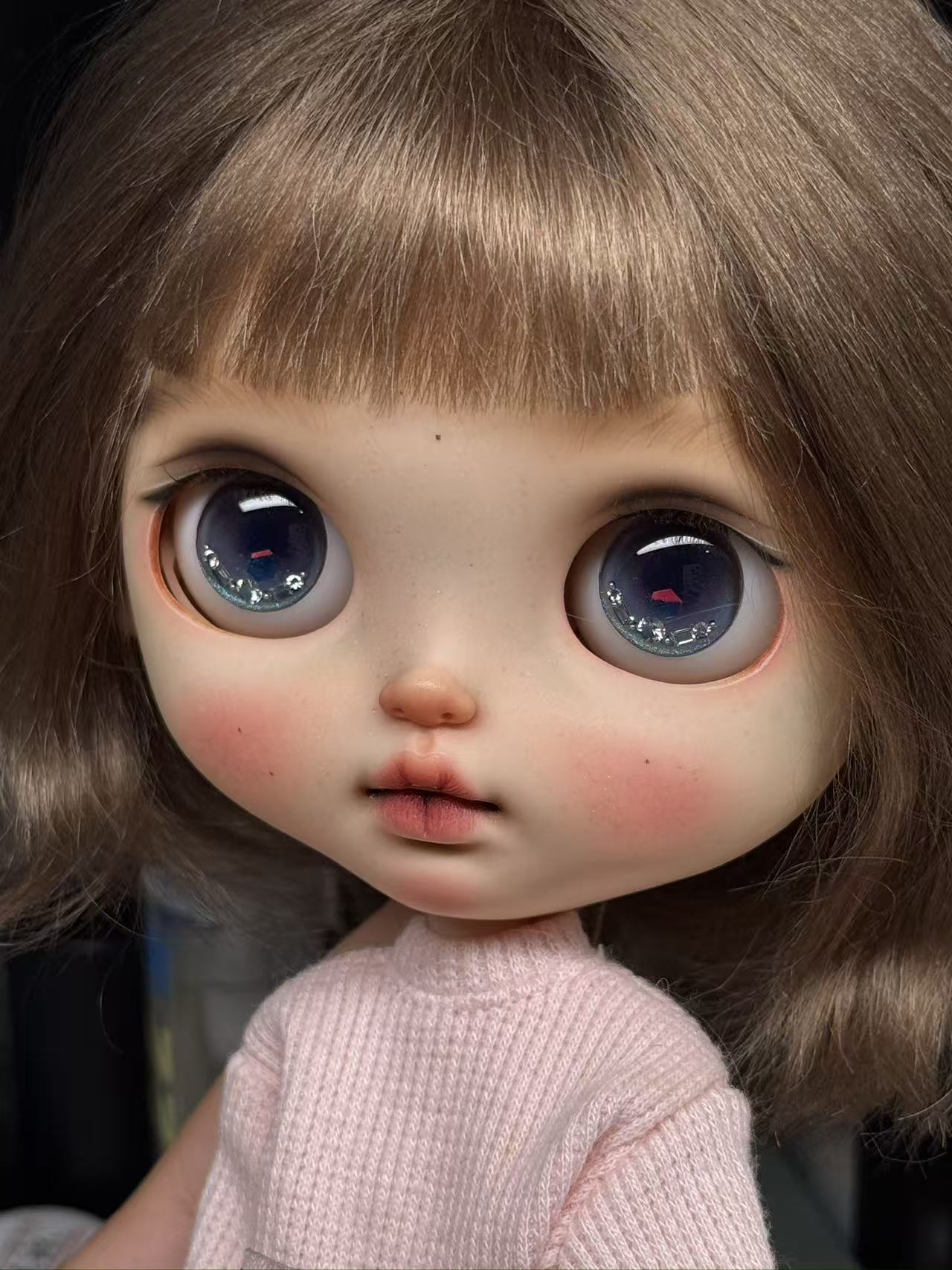 Handmade Blythe Eyechips, Blue Tone, Bead