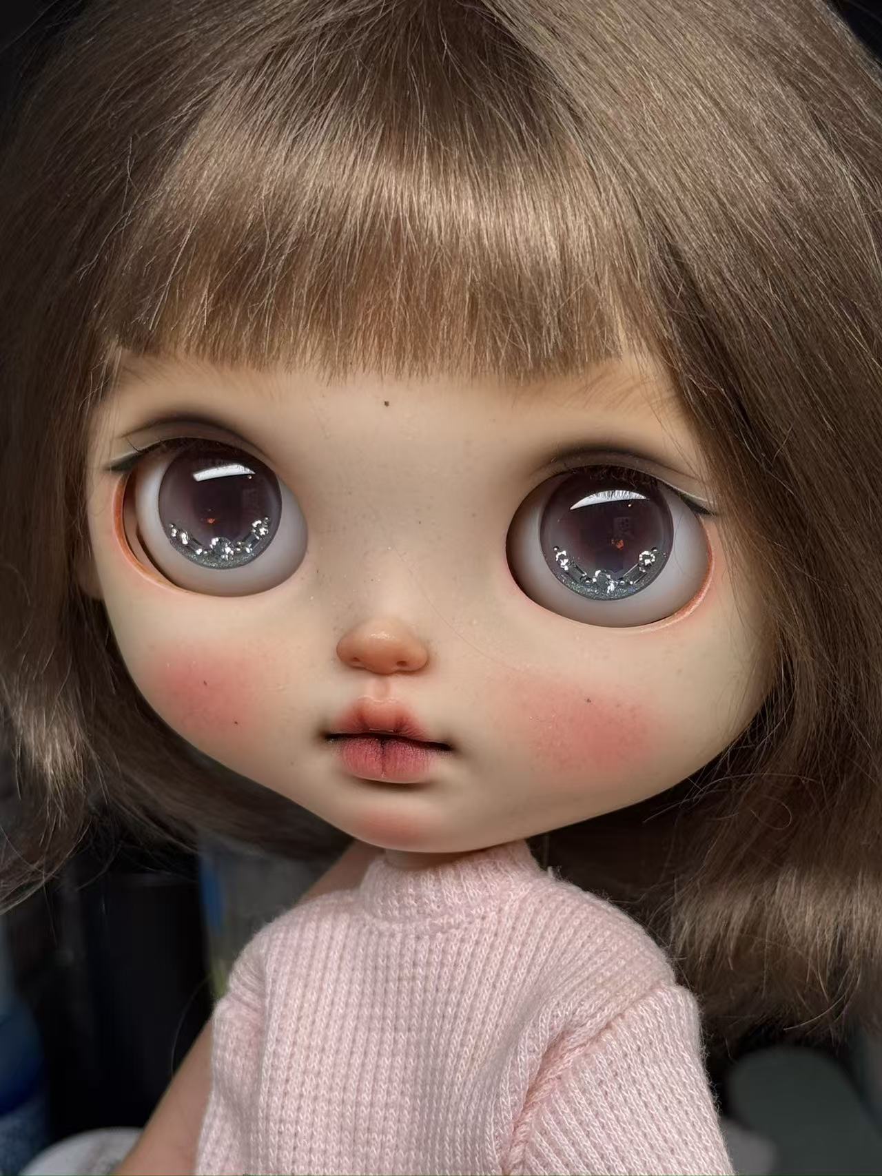 Handmade Blythe Eyechips, Red Tone, Bead