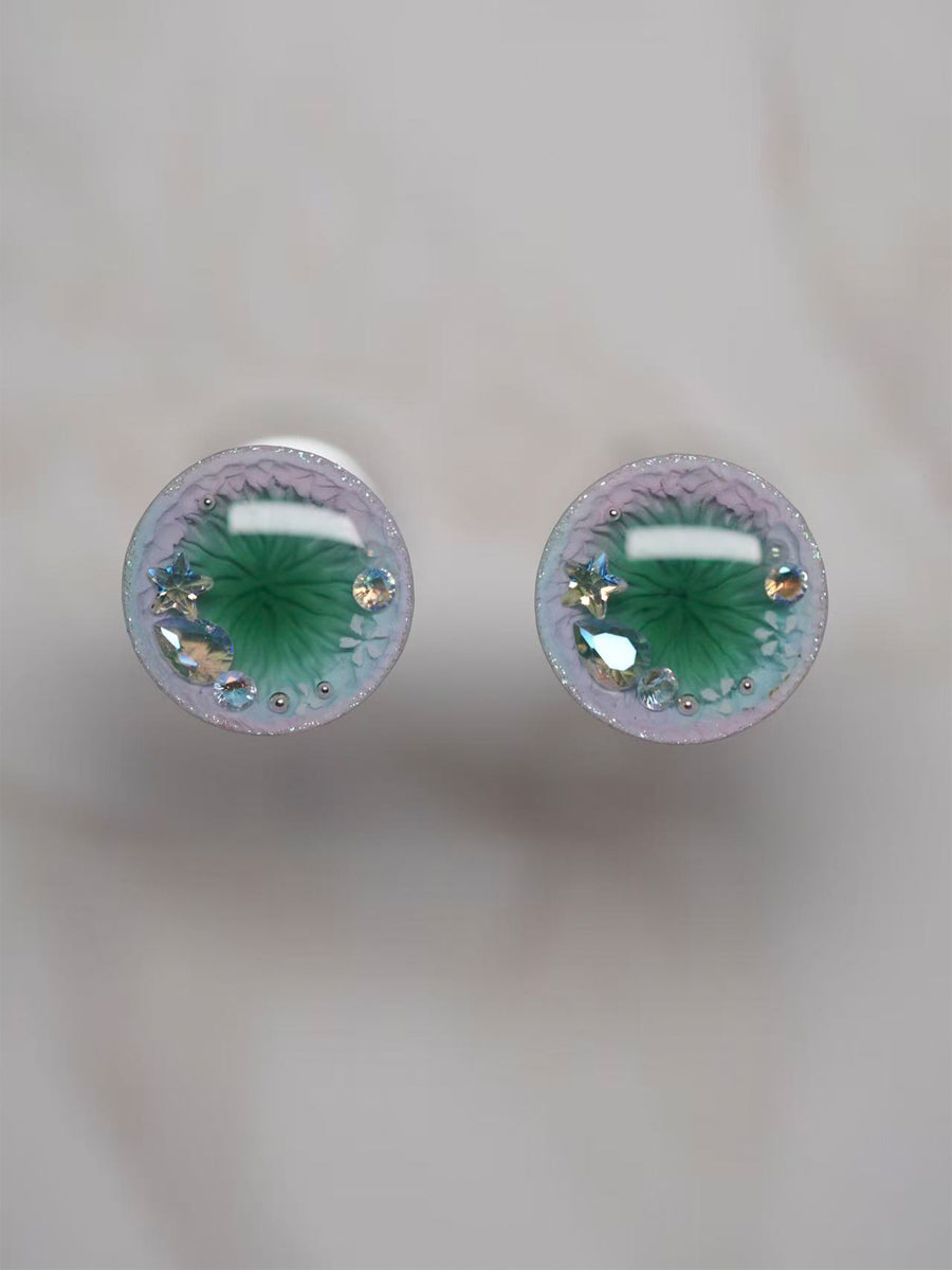 Handmade Blythe Eyechips, Green Tone, Crystal