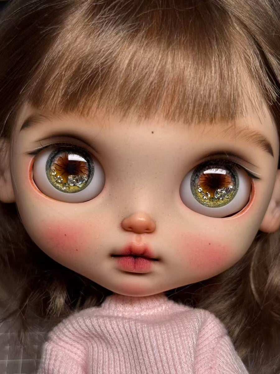 Handmade Blythe Eyechips, Brown Tone, Realistic