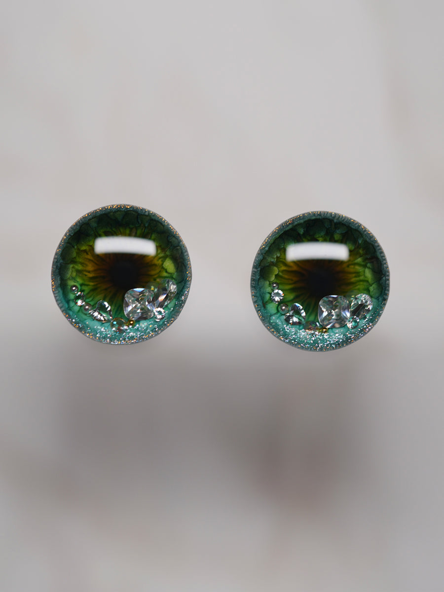 Handmade Blythe Eyechips, Green Tone, Jade Frost