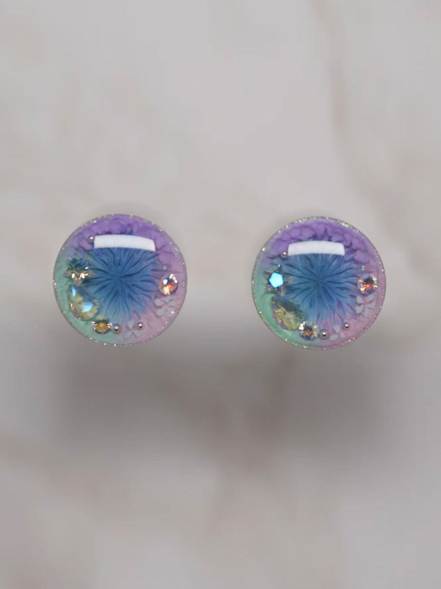 Handmade Blythe Eyechips, Purple Tone, Flower