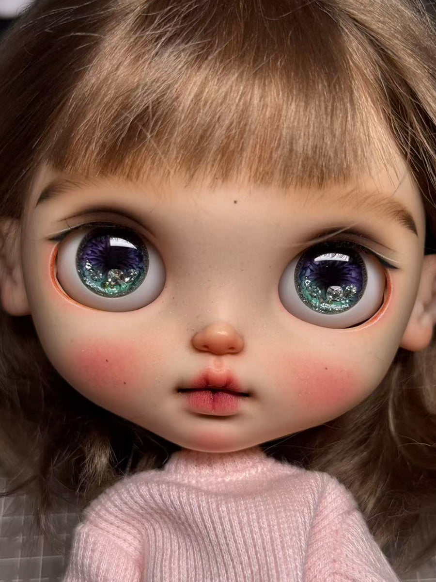 Handmade Blythe Eyechips, Black Tone, Realistic