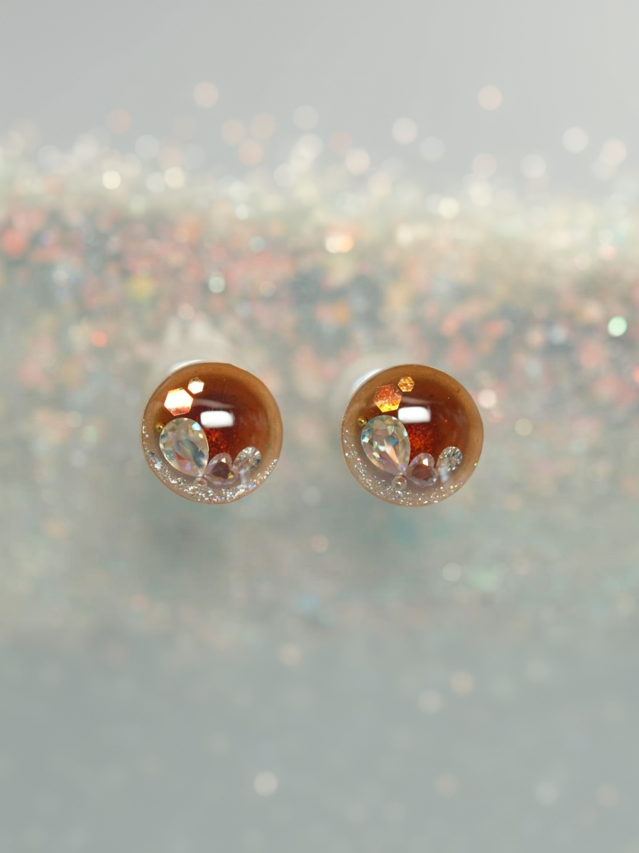 Brown Crystal Blythe Eyechips - Handmade Doll Eyes - ToastDoll