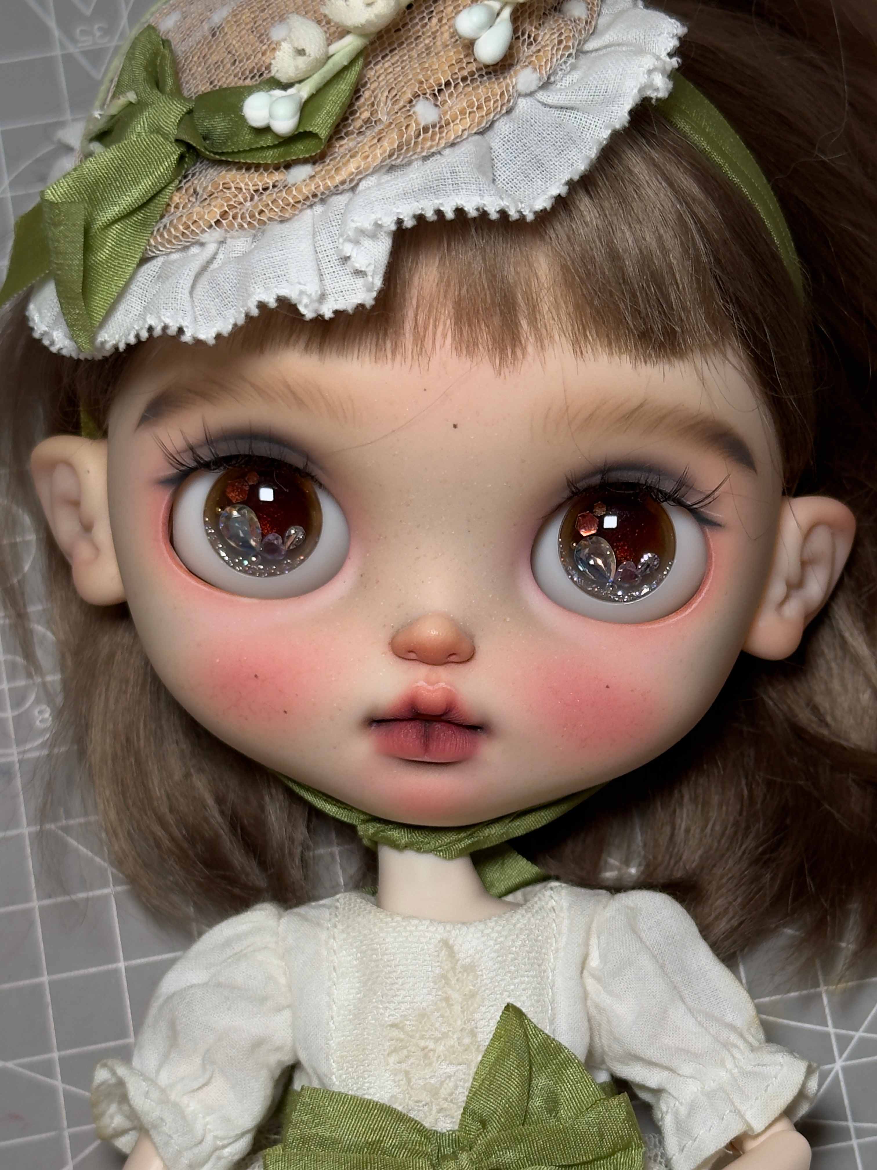 Brown Crystal Blythe Eyechips - Handmade Doll Eyes - ToastDoll