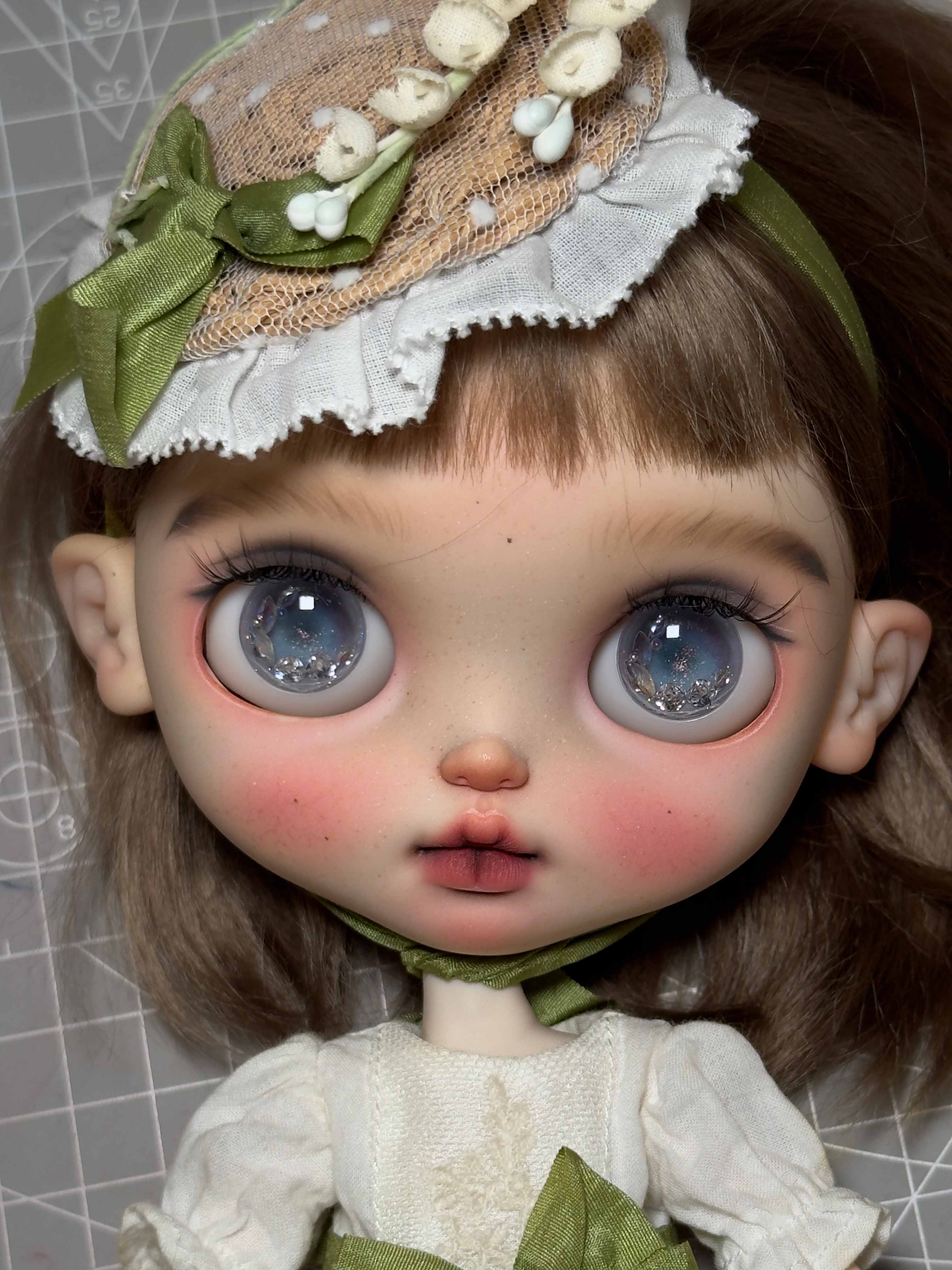Blue Crystal Blythe Eyechips - Handmade Doll Eyes - ToastDoll