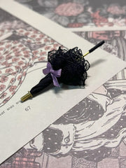 Lace Black Umbrella Handmade Doll Miniature Close-up Flat Lay | ToastDoll