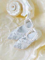 Pearl Bowknot Lace Blythe High Heel Front View | ToastDoll