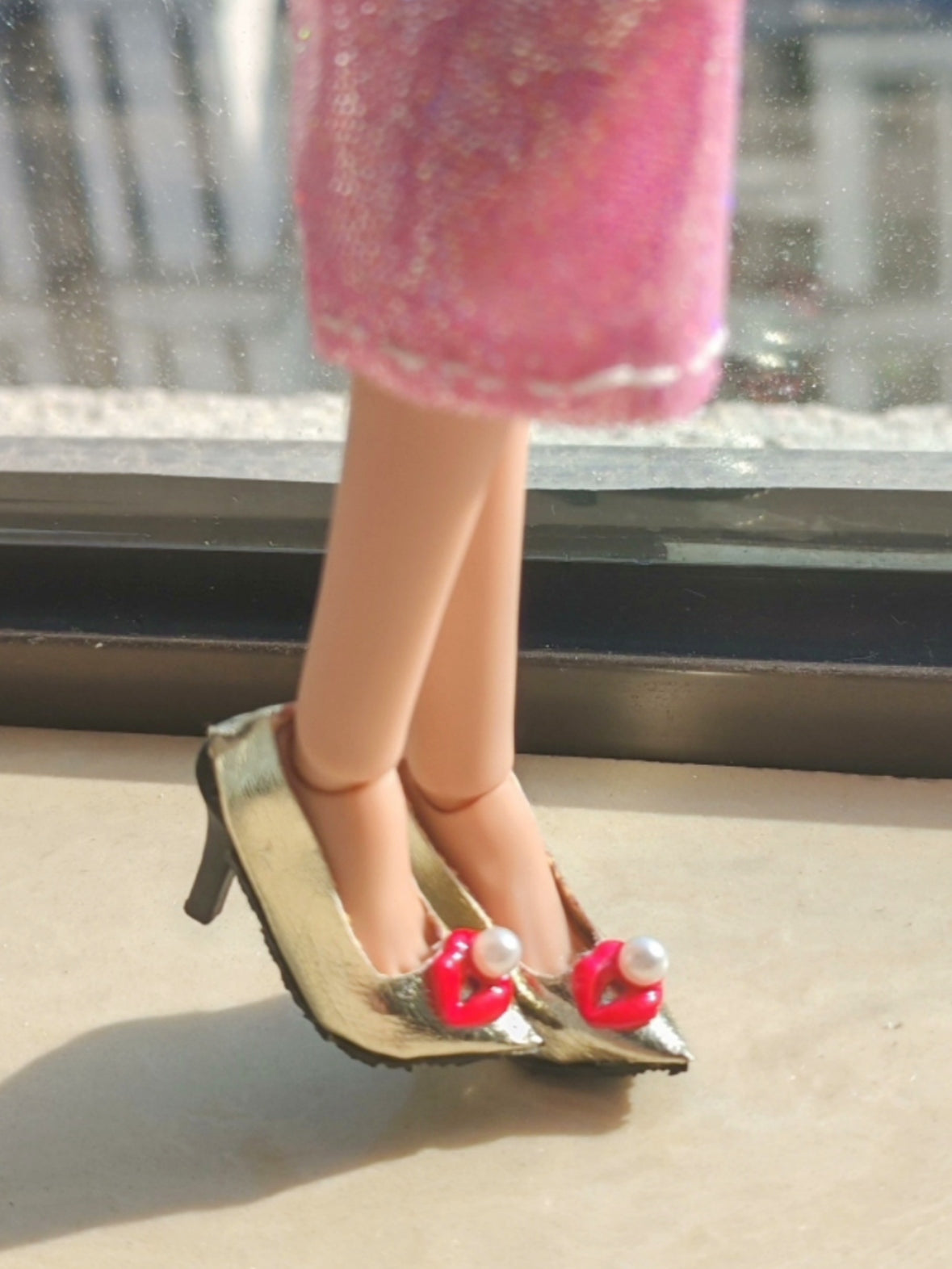 Shiny Metallic Chic Blythe High Heels - Handmade Doll Shoes - ToastDoll