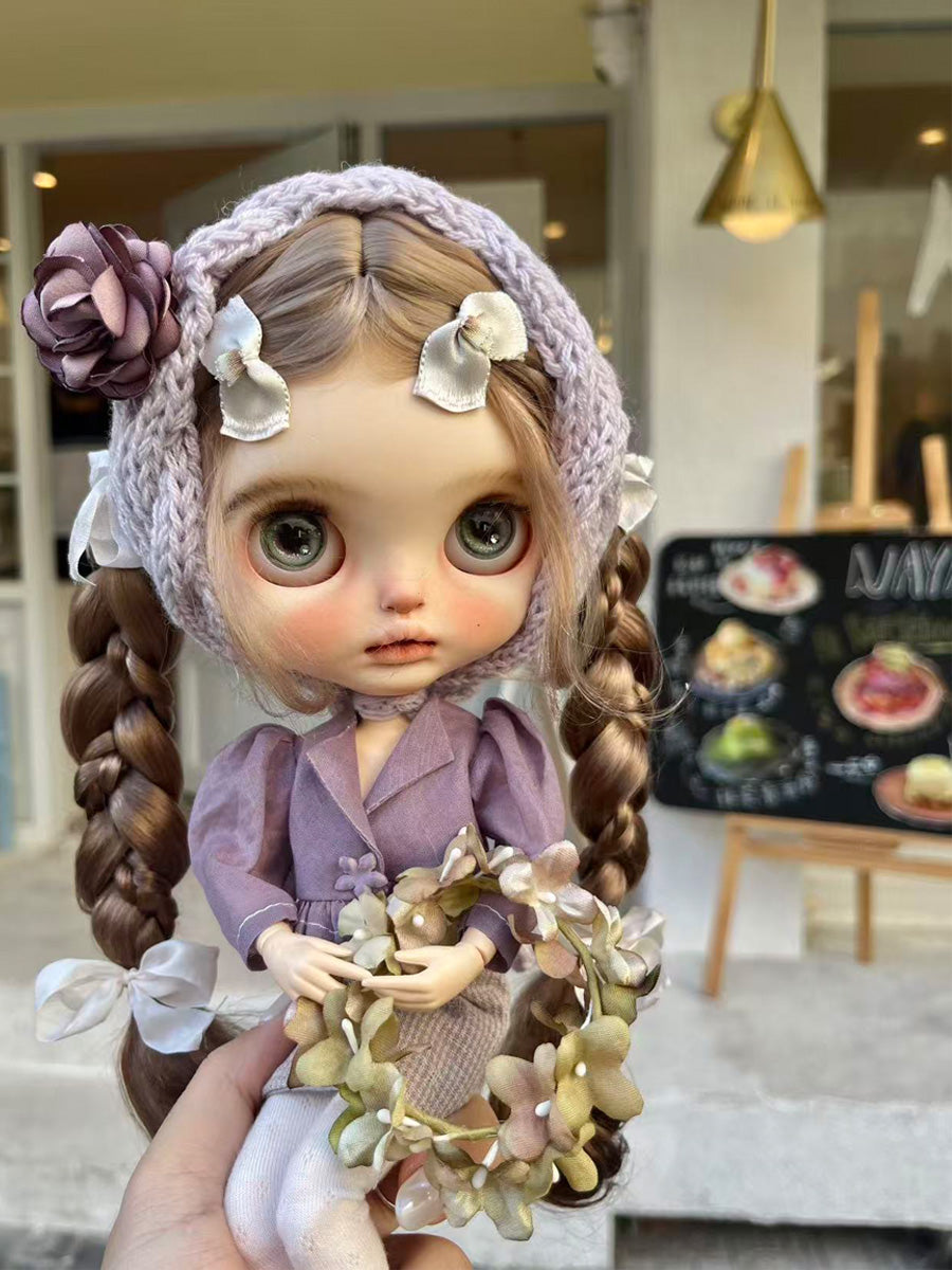 Handmade Outfit for Blythe/Pullip, Autumn Light Purple Sweater Set