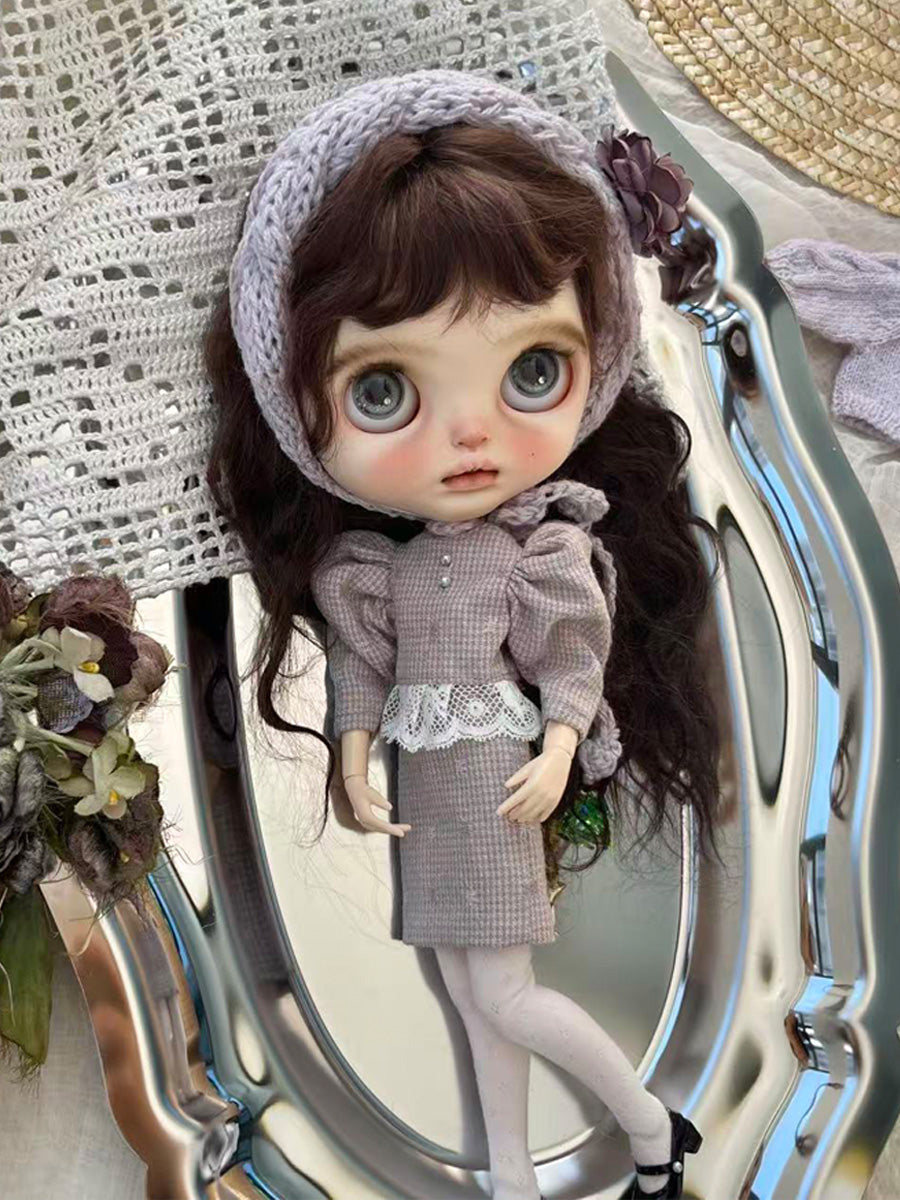Handmade Outfit for Blythe/Pullip, Autumn Light Purple Sweater Set