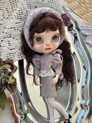Handmade Outfit for Blythe/Pullip, Autumn Light Purple Sweater Set
