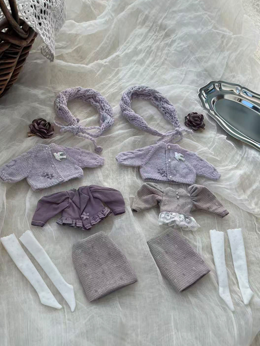 Handmade Outfit for Blythe/Pullip, Autumn Light Purple Sweater Set