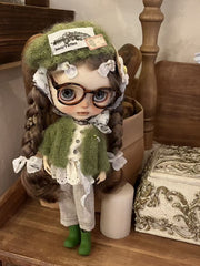 Handmade Outfit for Blythe/Pullip, Green Knit Clothes Set