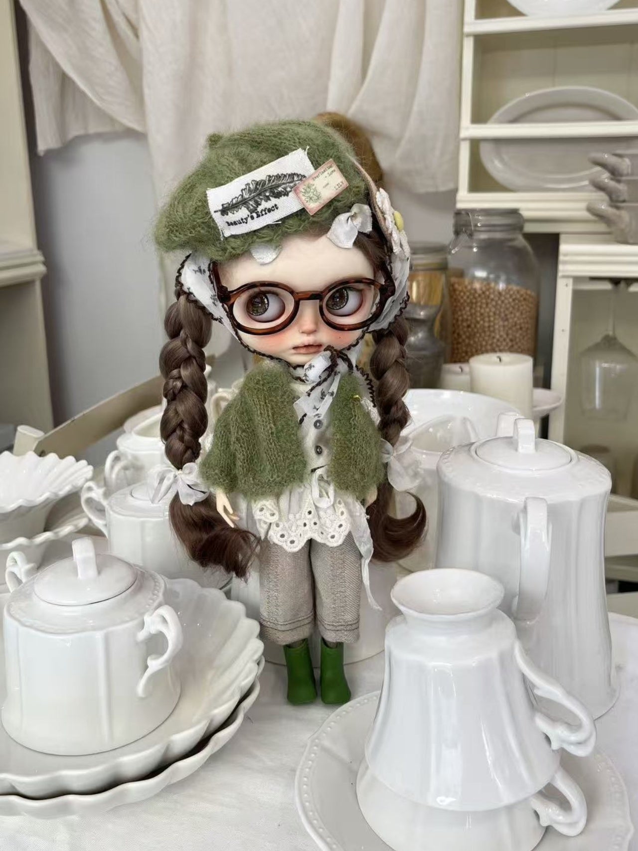 Handmade Outfit for Blythe/Pullip, Green Knit Clothes Set