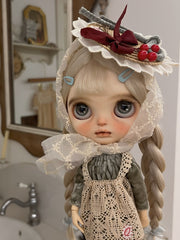 Handmade Outfit for Blythe/Obitsu/Pullip, Merry Christmas Silk Velvet Dress Set