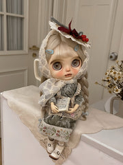 Handmade Outfit for Blythe/Obitsu/Pullip, Merry Christmas Silk Velvet Dress Set