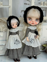 Monochrome Gingham Blythe BJD Outfit - Handmade Clothes Set - ToastDoll