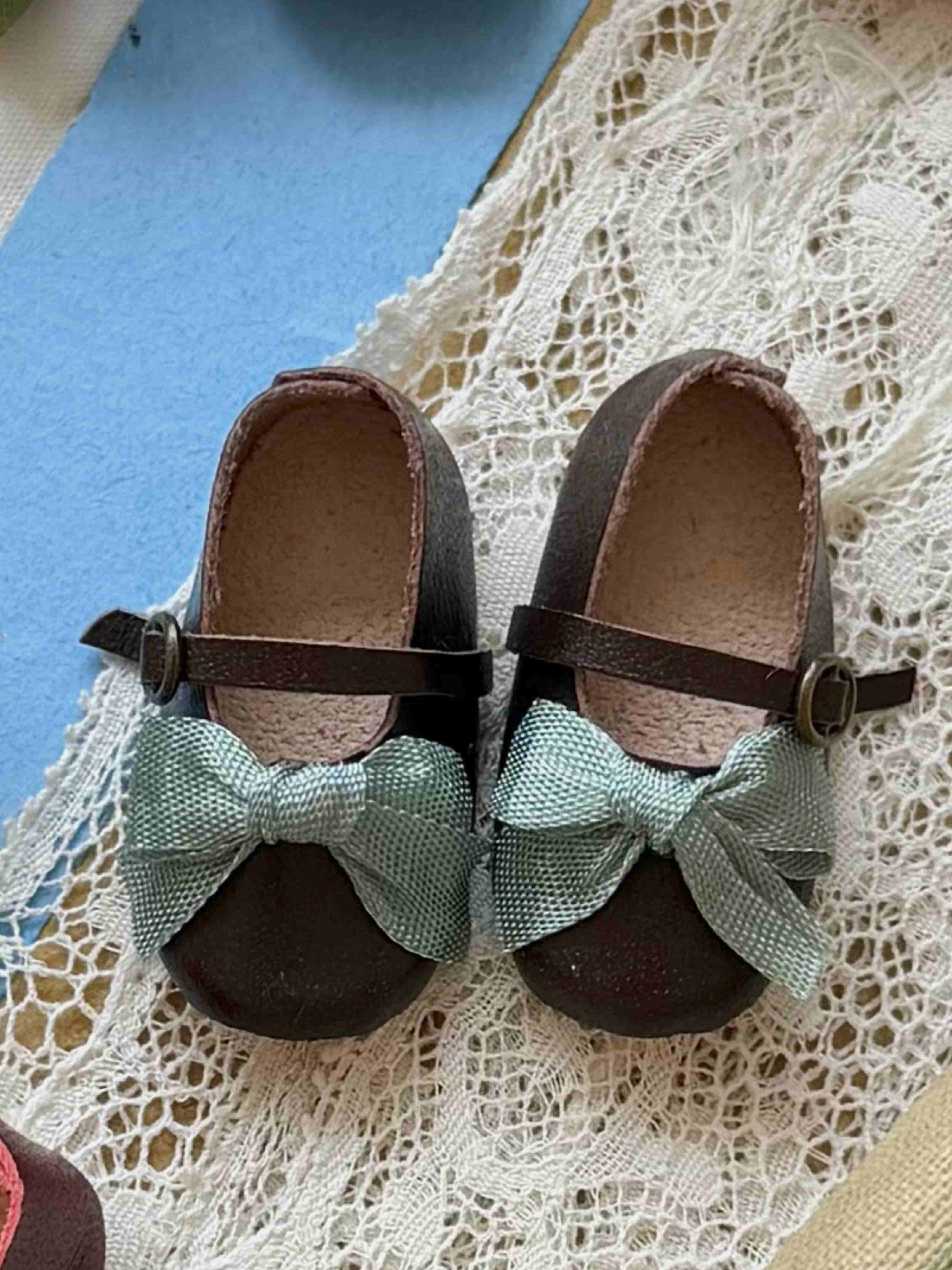Vintage Leather Blythe Flats - Handmade Doll Shoes - ToastDoll