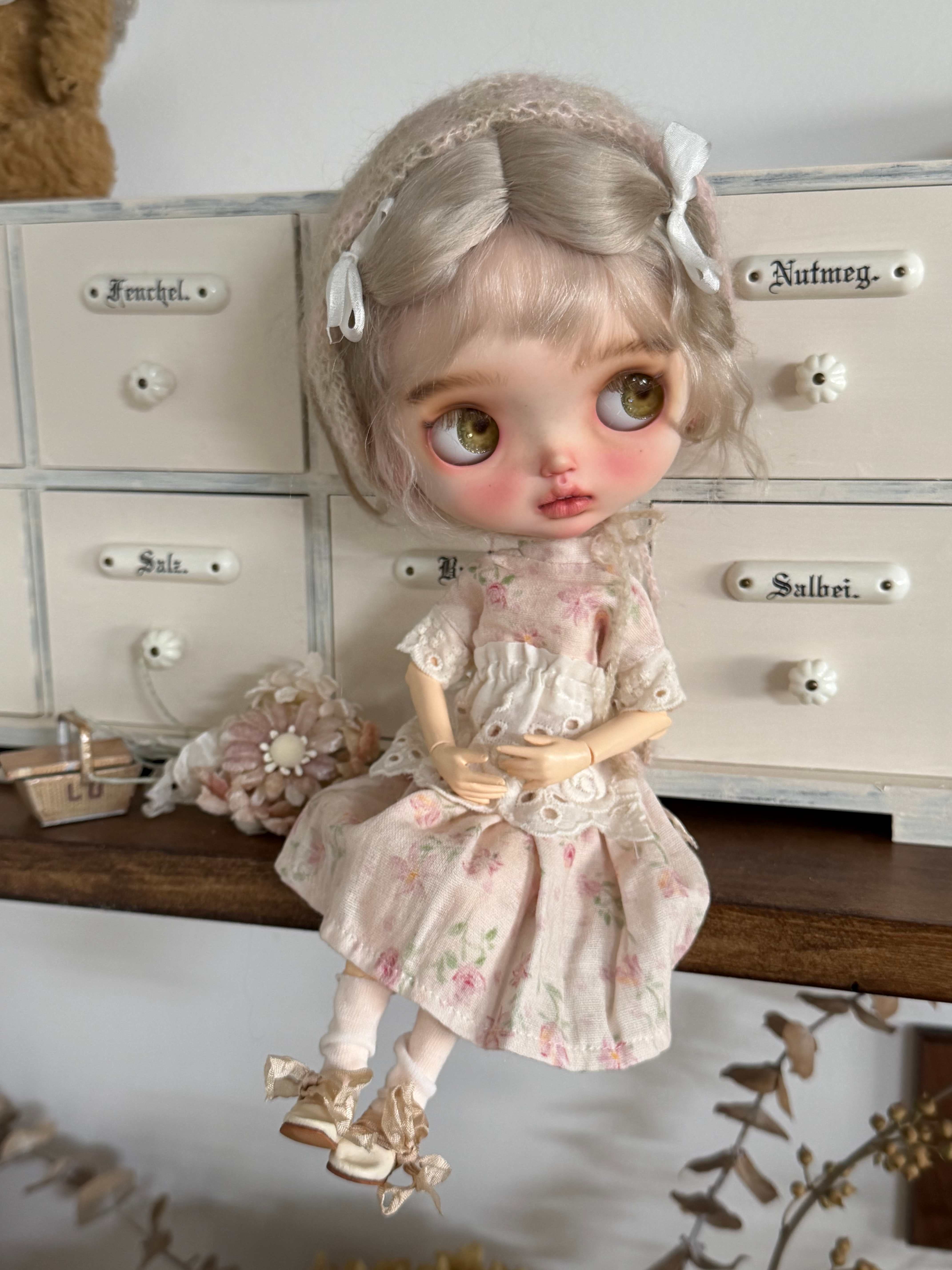 Pink Floral Blythe 1/6 BJD Outfit - Handmade Doll Clothes - ToastDoll